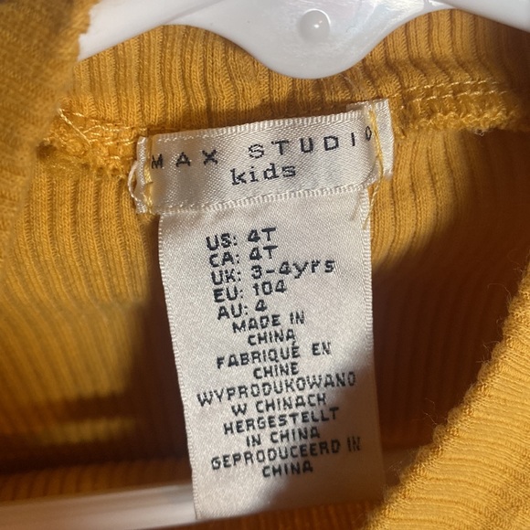 4T toddler girls mustard yellow rib knit mock neck - Picture 3 of 4